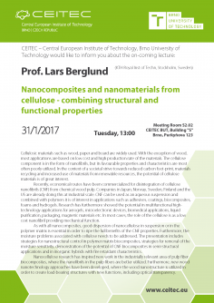 Lecture: Nanocomposites and nanomaterials from cellulose