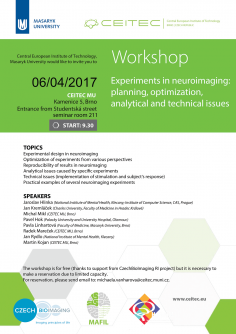 Workshop: Experiments in neuroimaging: planning, optimization, analytical and technical issues