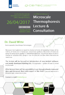 Lecture&Consultation: Microscale Thermophoresis
