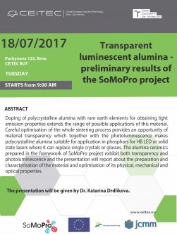 Transparent luminescent alumina - preliminary results of the SoMoPro project