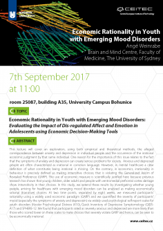 Lecture: Economic Rationality in Youth with Emerging Mood Disorders