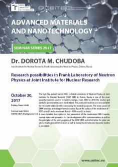 Advanced Materials and Nanotechnology Seminar Series 2017: Dorota M. CHUDOBA