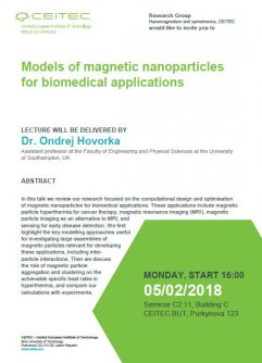 Dr. Ondrej Hovorka: Models of magnetic nanoparticles for biomedical applications