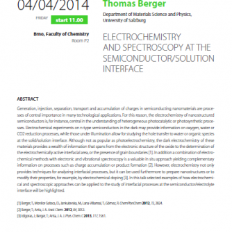 Seminar: Electrochemistry and spectroscopy at the semiconductor/solution interface