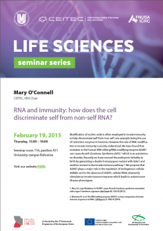 Life Sciences Seminar Series: RNA and immunity: how does the cell discriminate self from non-self RNA?