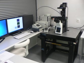 Olympus ScanR inverted fluorescent microscope